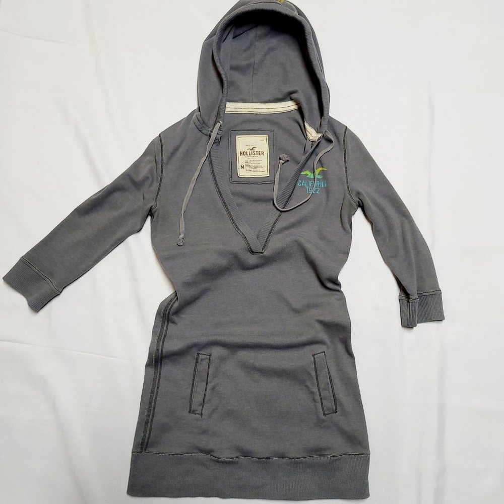 Hollister Gray Tunic Pullover Hoodie